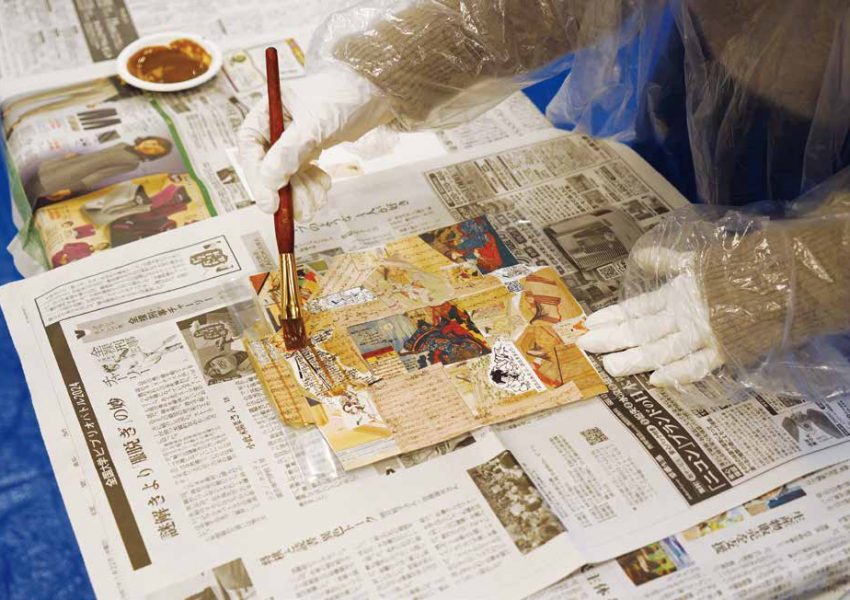 源氏とあそぶ。源氏をまとう。 制作中のオリジナル漆封筒